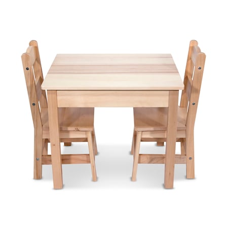 Melissa & Doug Natural Wooden Table w/2 Chairs 2427